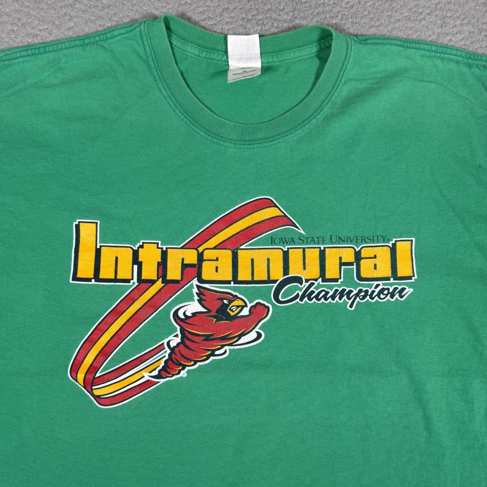 Iowa State University Shirt Mens XL Green Intramural Champion Graphic Tee NCAA